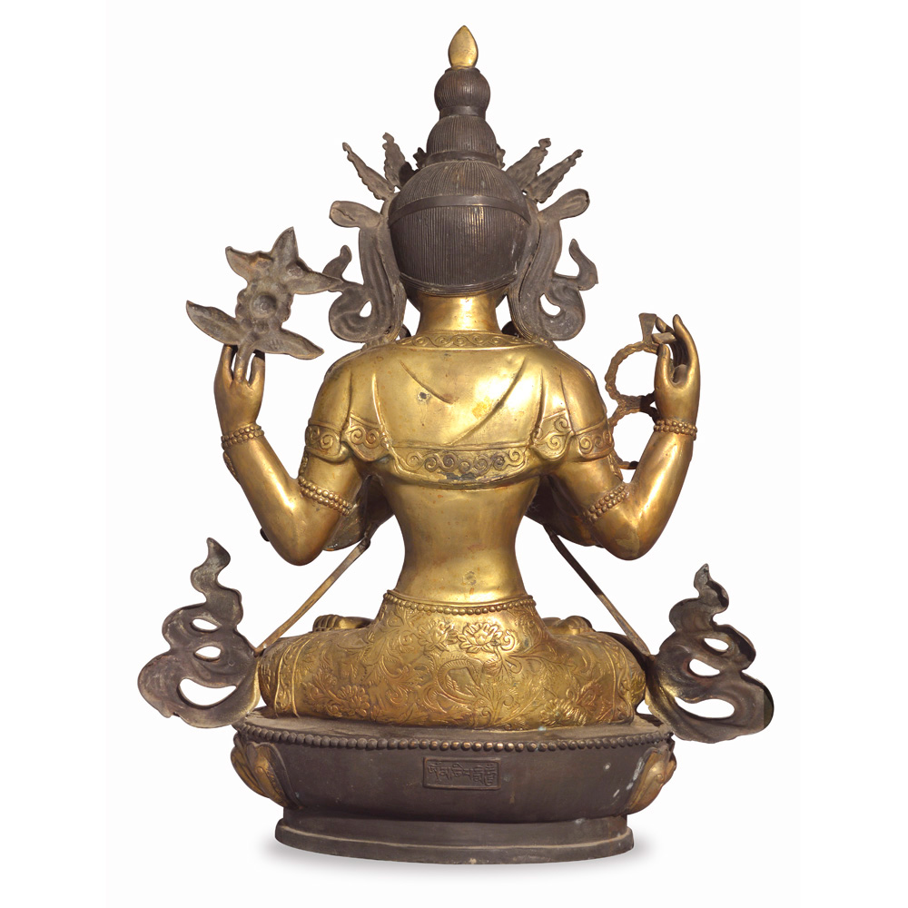 Bronze Tibetan Sitting Buddha Statue