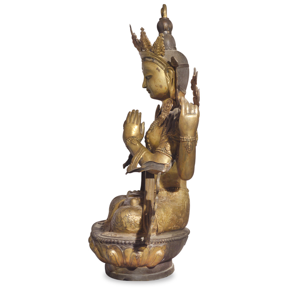 Bronze Tibetan Sitting Buddha Statue