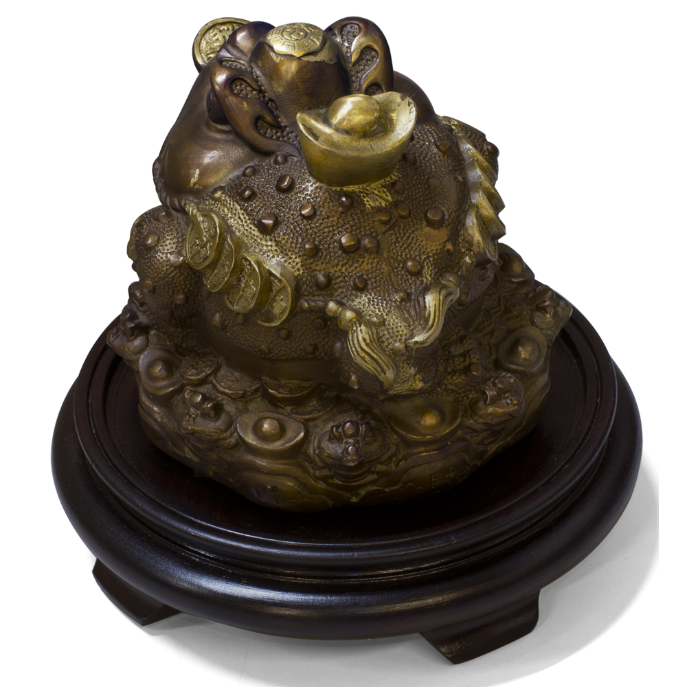 Bronze Lucky Money Toad Chinese Figurine