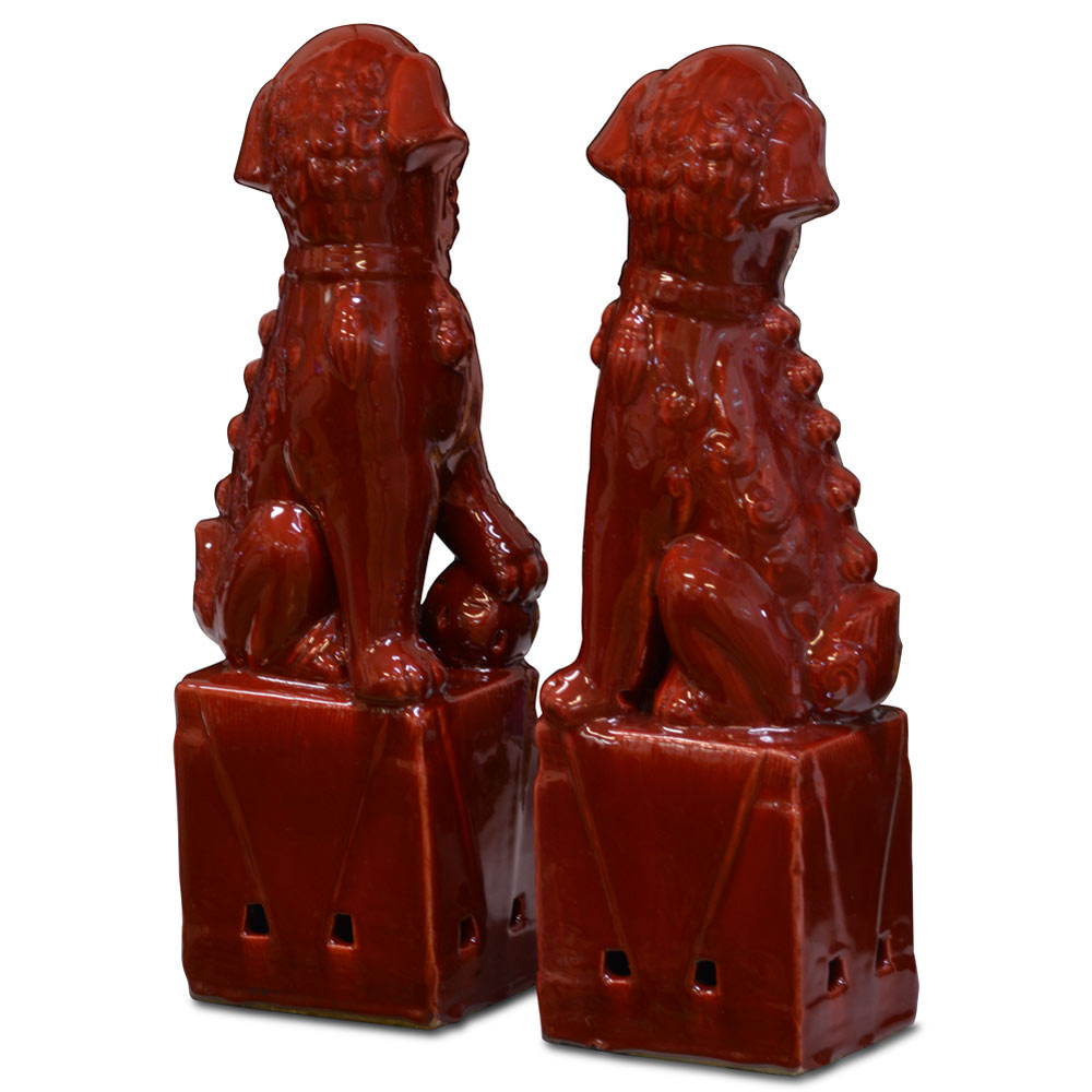 Porcelain Red Foo Dogs