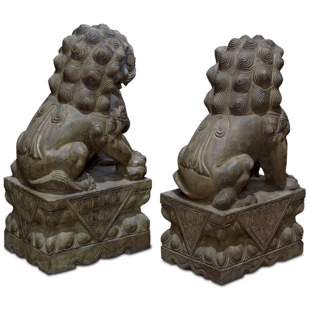 Imperial Stone Chinese Foo Dogs Statues