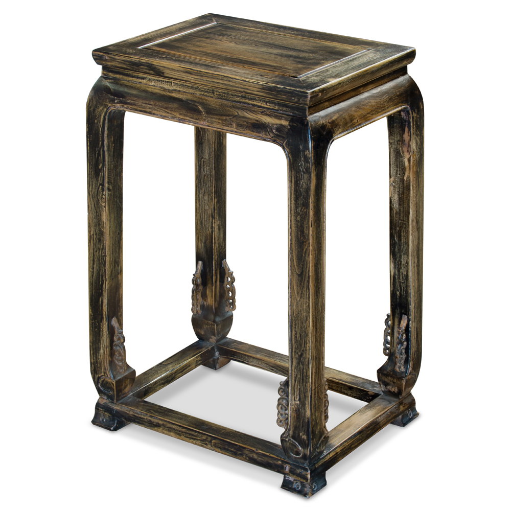 Distressed Elmwood Ming Imperial Palace Chinese End Table