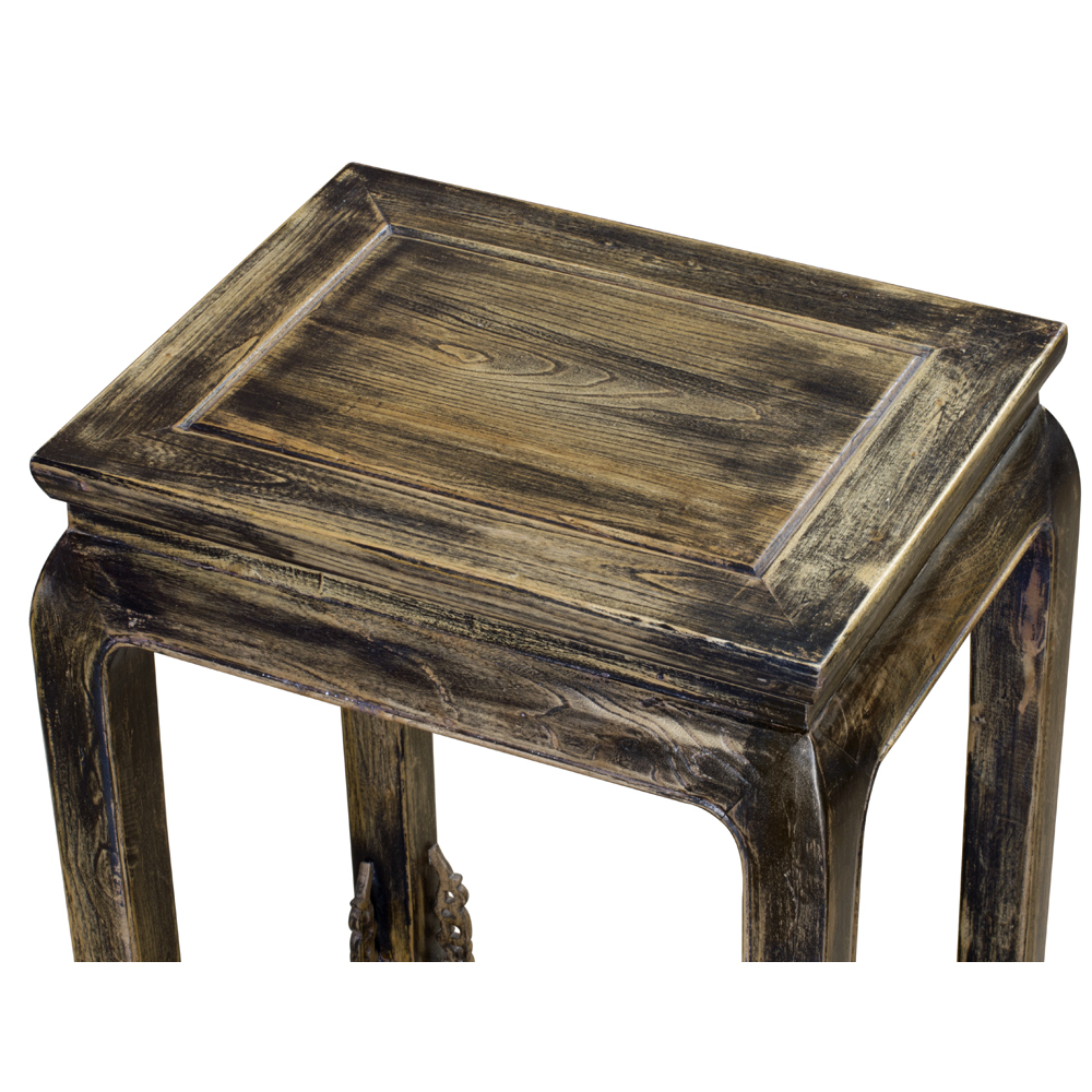 Distressed Elmwood Ming Imperial Palace Chinese End Table