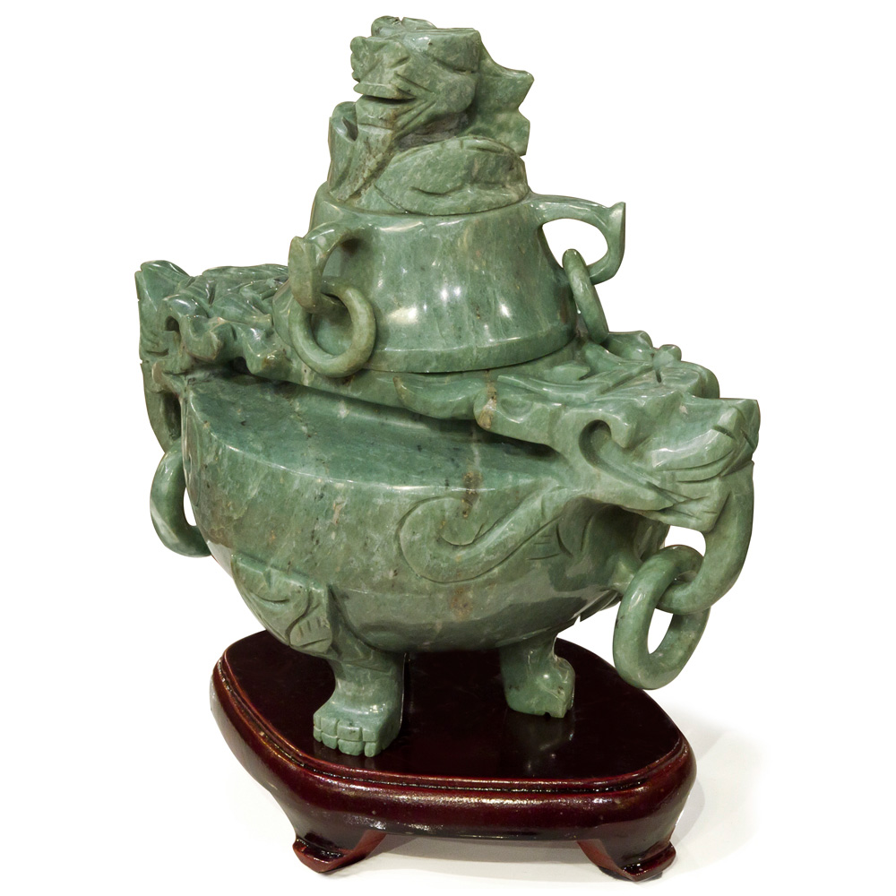 Chinese Jade Incense Burner Pot