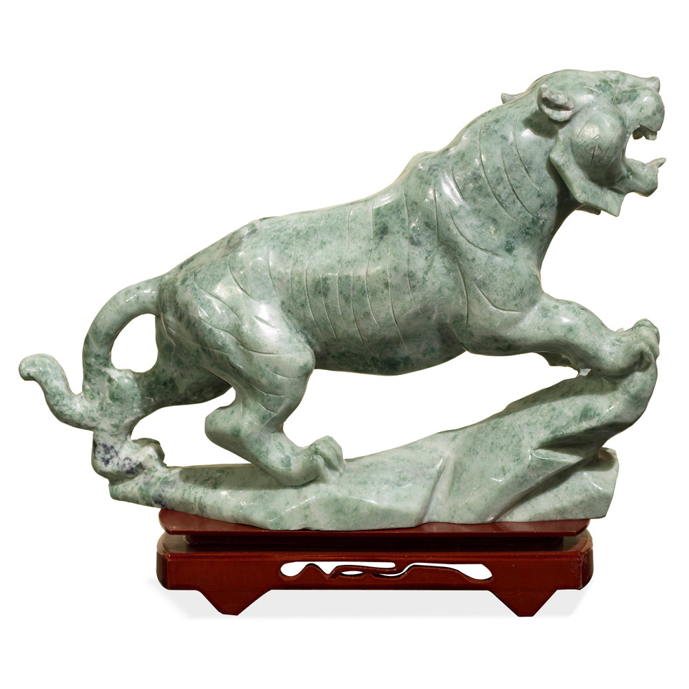 Oriental Jade Cougar Sculpture