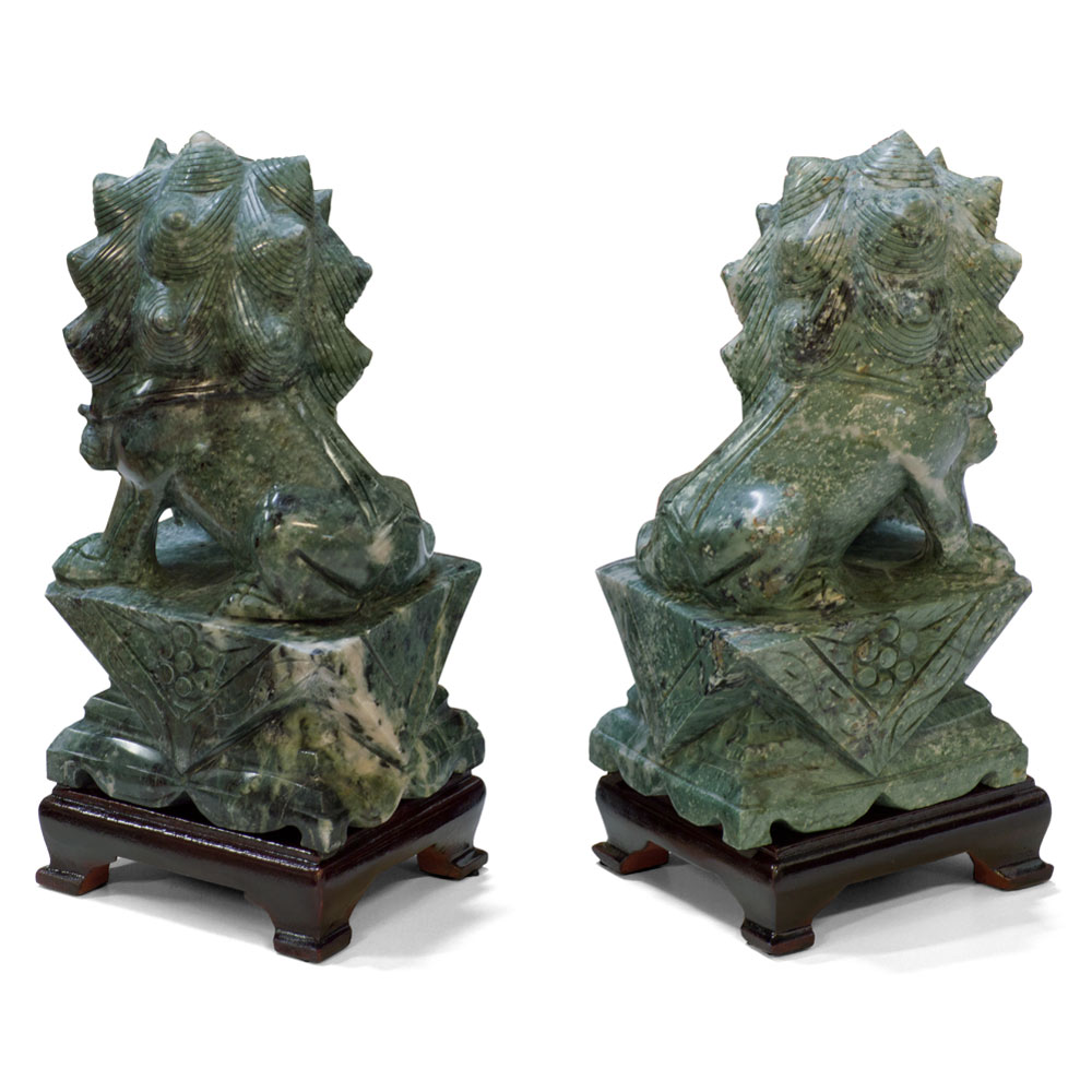 Chinese Jade Foo Dog Set