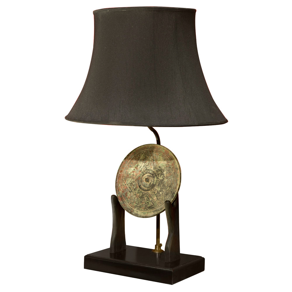 Patina Bronze Chinese Coin Table Lamp