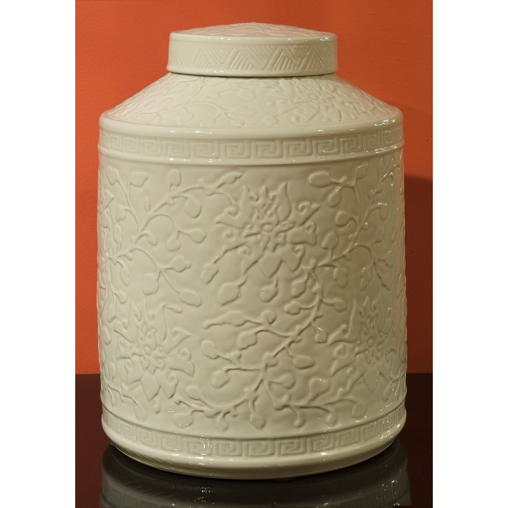 White Porcelain Chinese Tea Jar