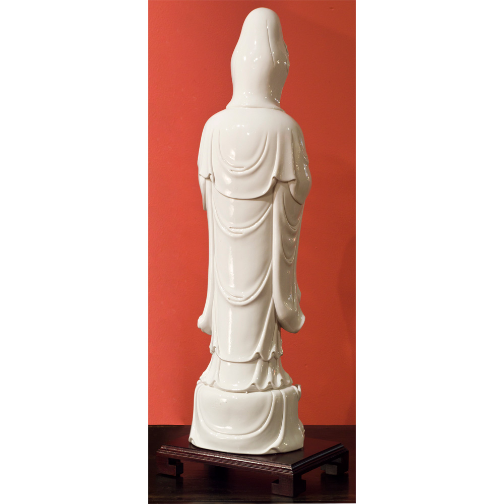 Porcelain Guanyin Oriental Figurine Holding Ruyi Scepter