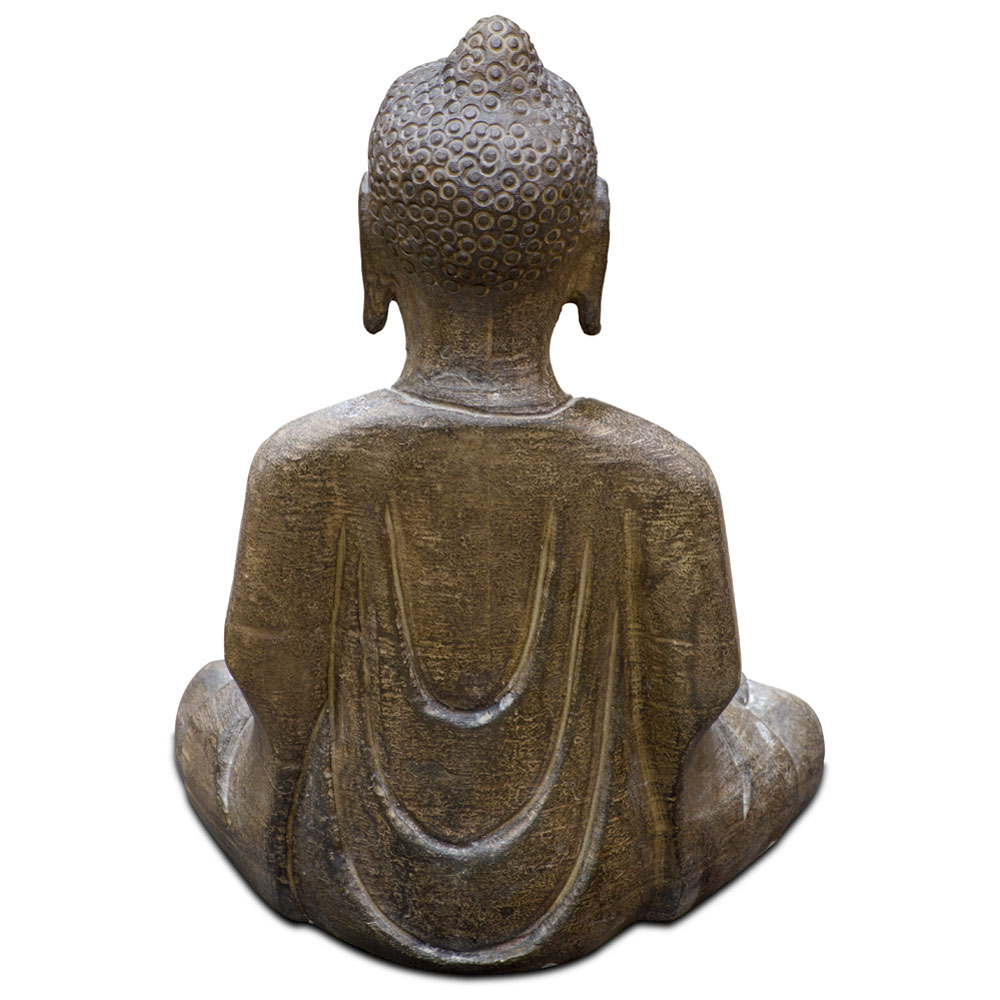 Stone Oriental Meditating Buddha Statue