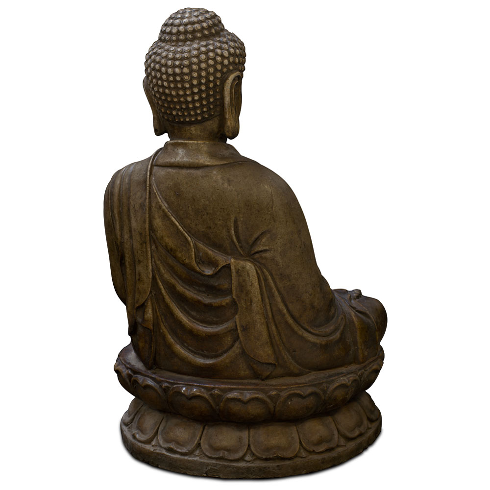 Meditating Buddha Stone Oriental Statue