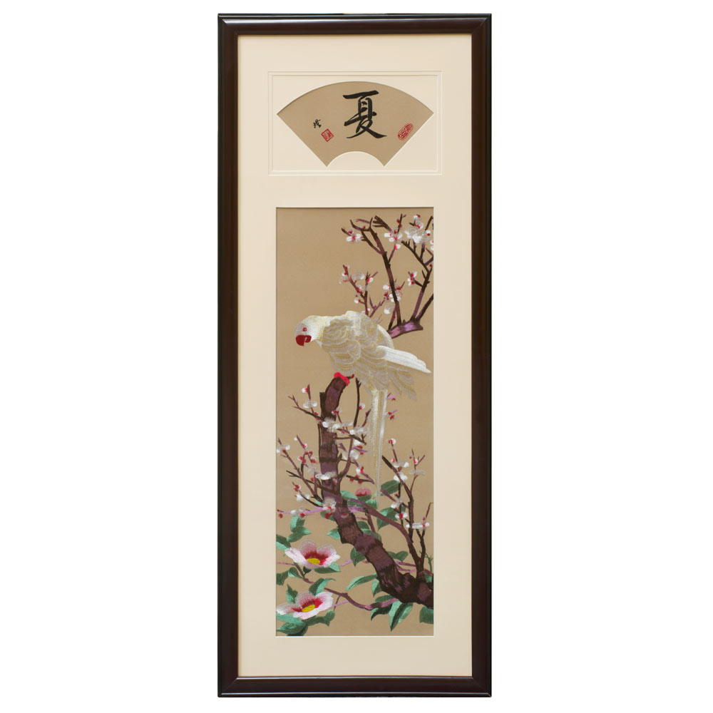 Silk Embroidery Chinese Wall Art of Four Season Flowers