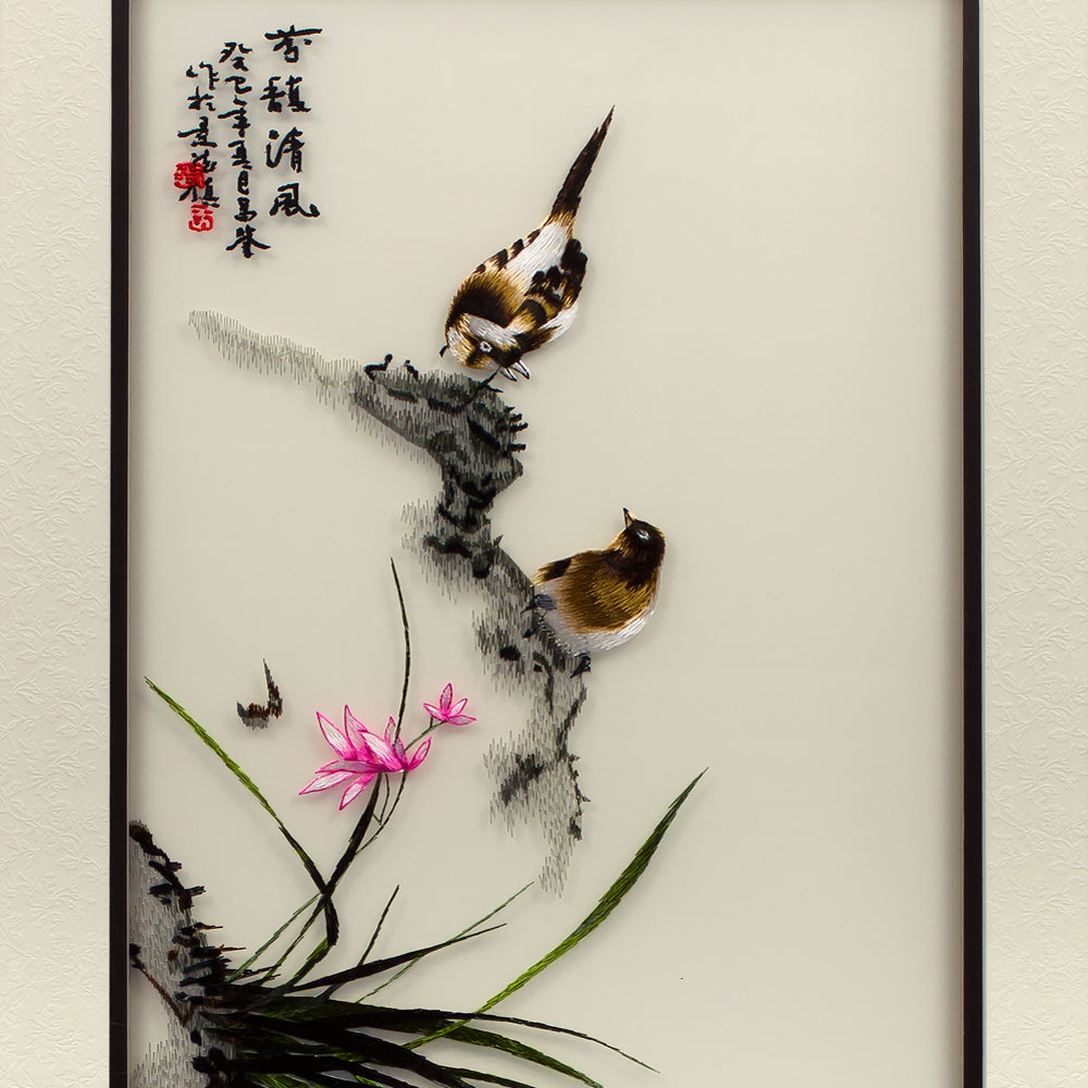 Silk Embroidery Chinese Wall Art of Four Season Flowers