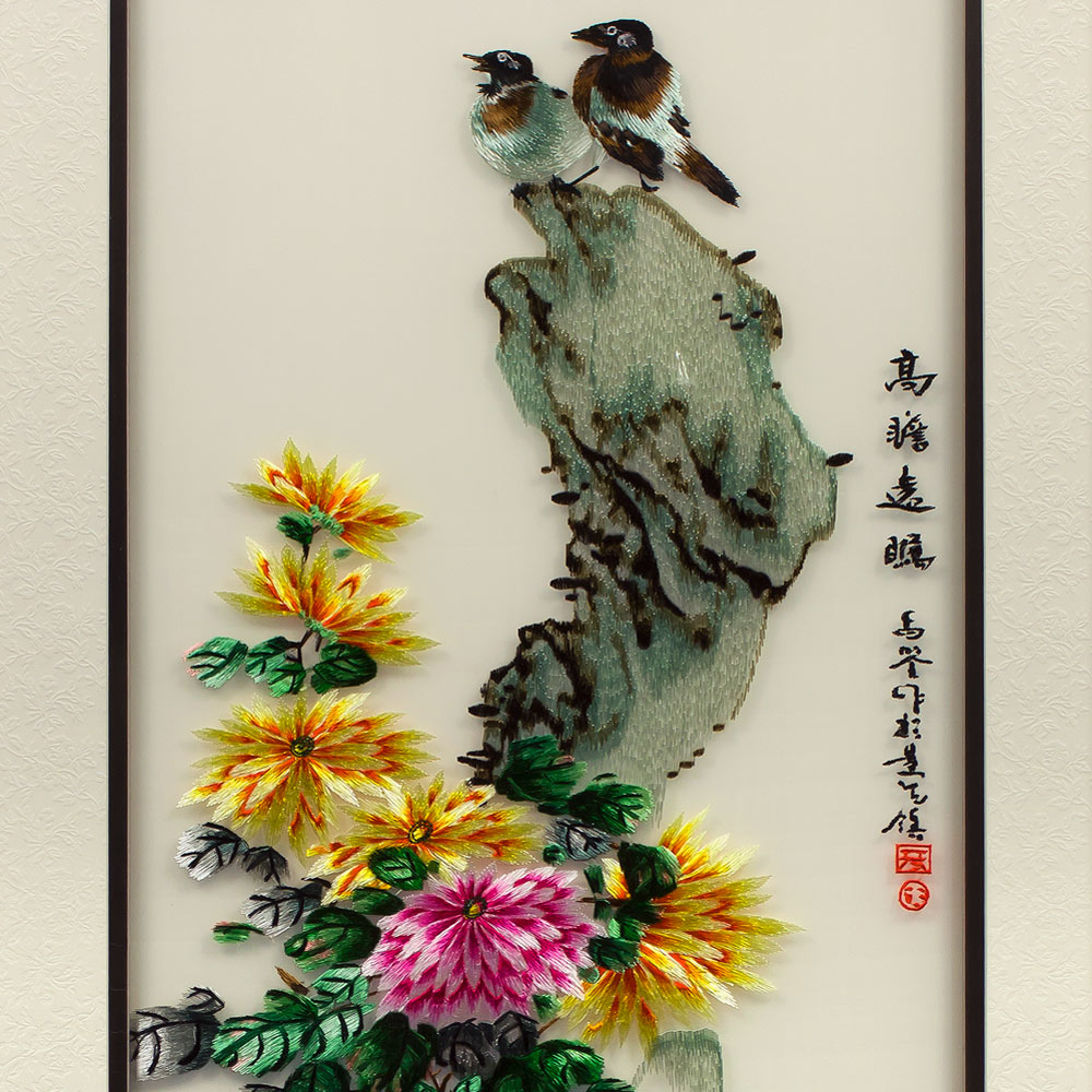 Silk Embroidery Chinese Wall Art of Four Season Flowers