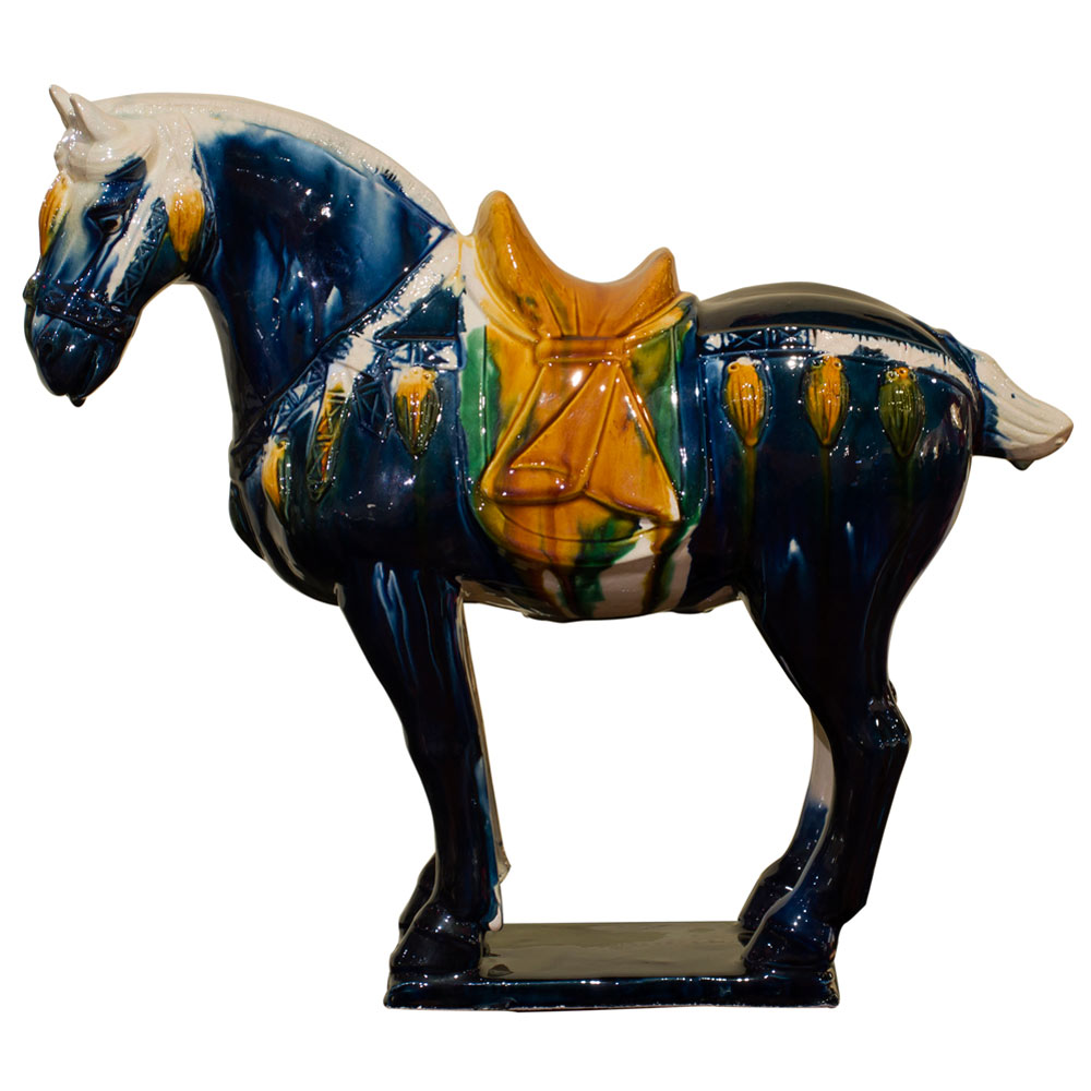 Tang Tri-Color Glazed Ceramic Horse