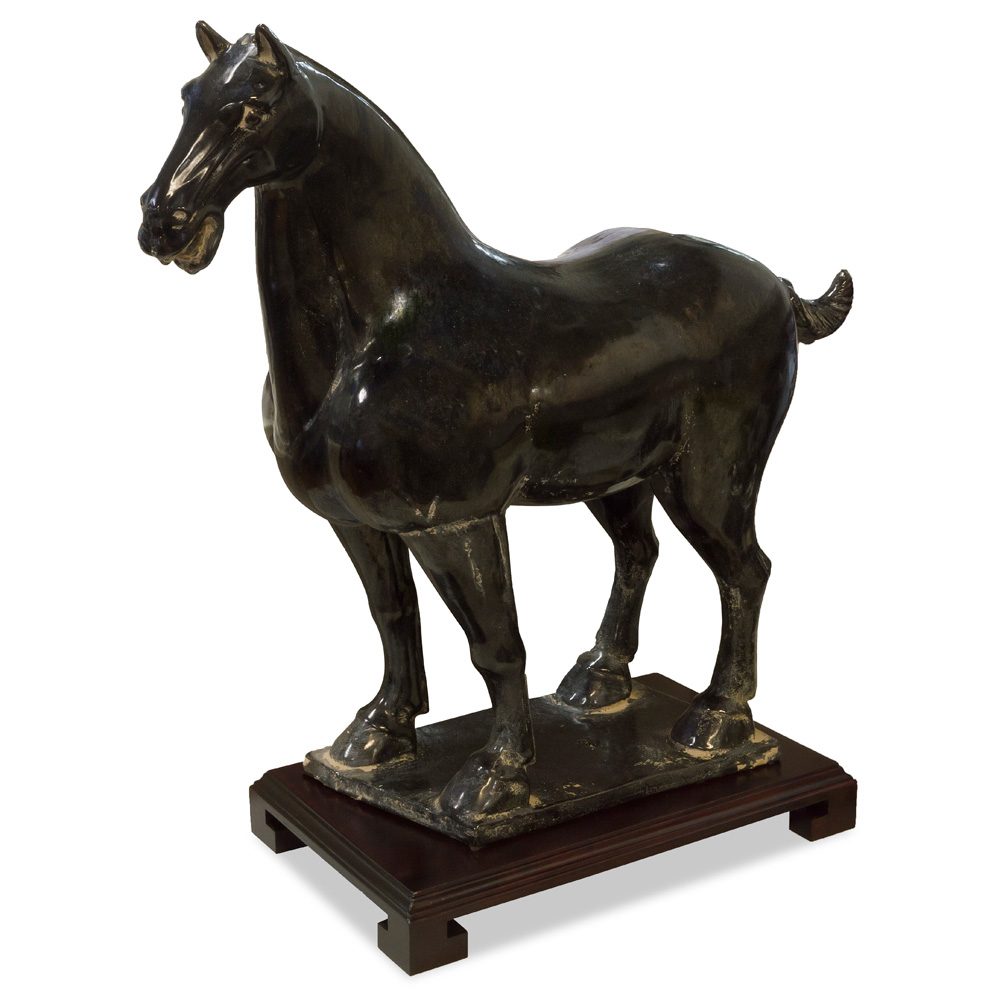 Tang Glazed Ceramic Horse Oriental Statue