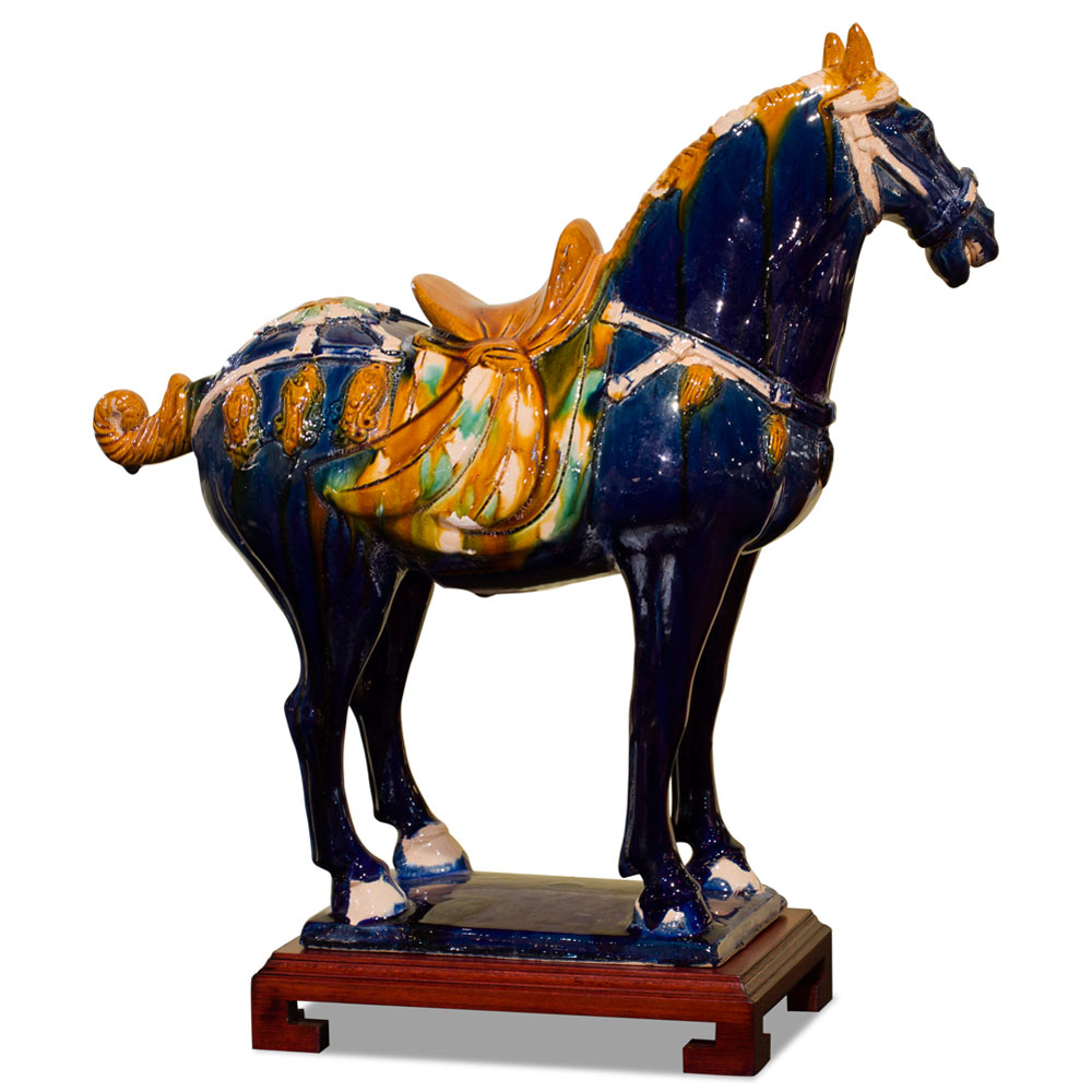 Tang Tri-Color Glazed Ceramics Oriental Horse