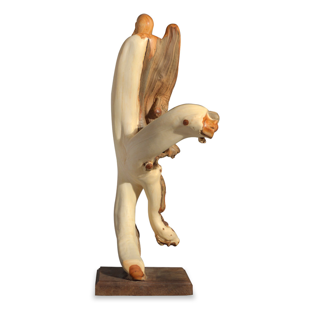 Cedar Wood Root Damo Asian Sculpture