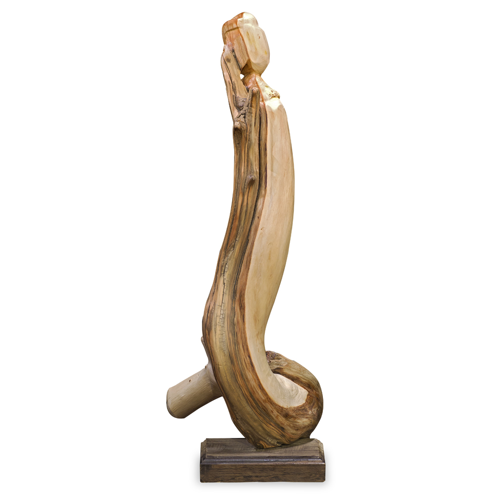 Cedar Wood Root Damo Asian Sculpture