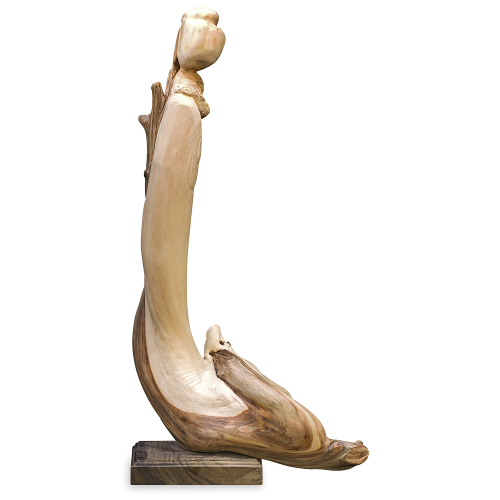 Cedar Wood Root Damo Asian Sculpture