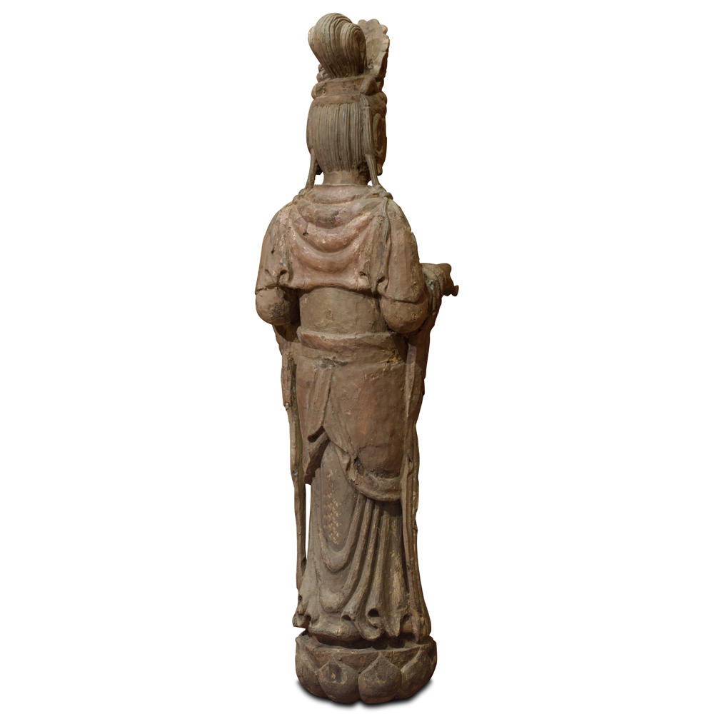 59 Inch Wooden Guanyin Oriental Statue