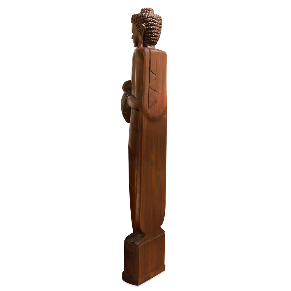 Grand Teakwood Thai Buddha Sculpture