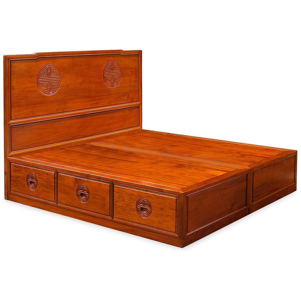 Asian Rosewood Bed Set