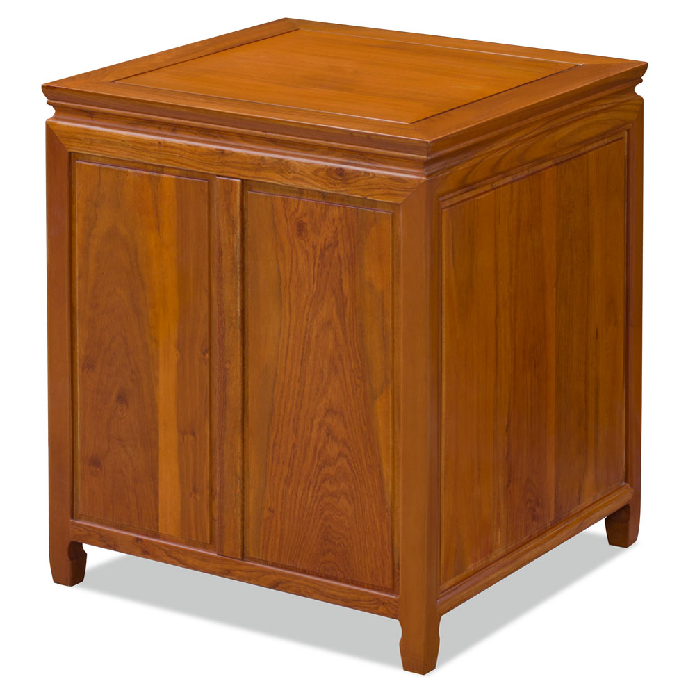 Natural Finish Rosewood Chinese Longevity Design Nightstand