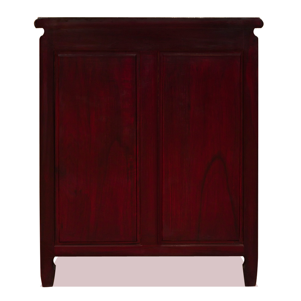 Dark Cherry Rosewood Dragon and Phoenix Oriental Nightstand