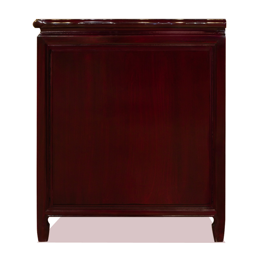 Dark Cherry Rosewood Dragon and Phoenix Oriental Nightstand