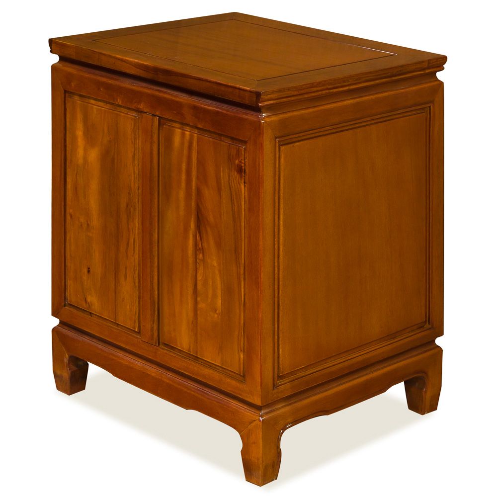 Natural Finish Rosewood Chinese Longevity Design Nightstand