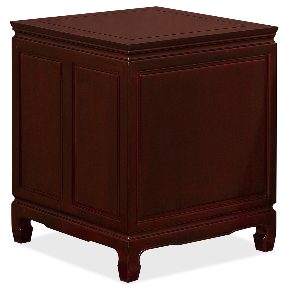 Dark Cherry Rosewood Dragon Chinese Nightstand