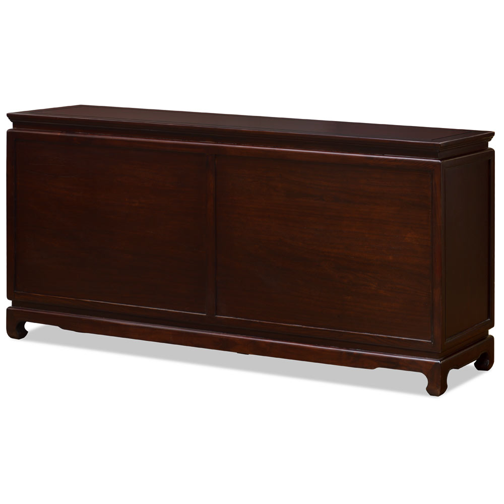 Dark Cherry Elmwood Chinese Longevity Sideboard