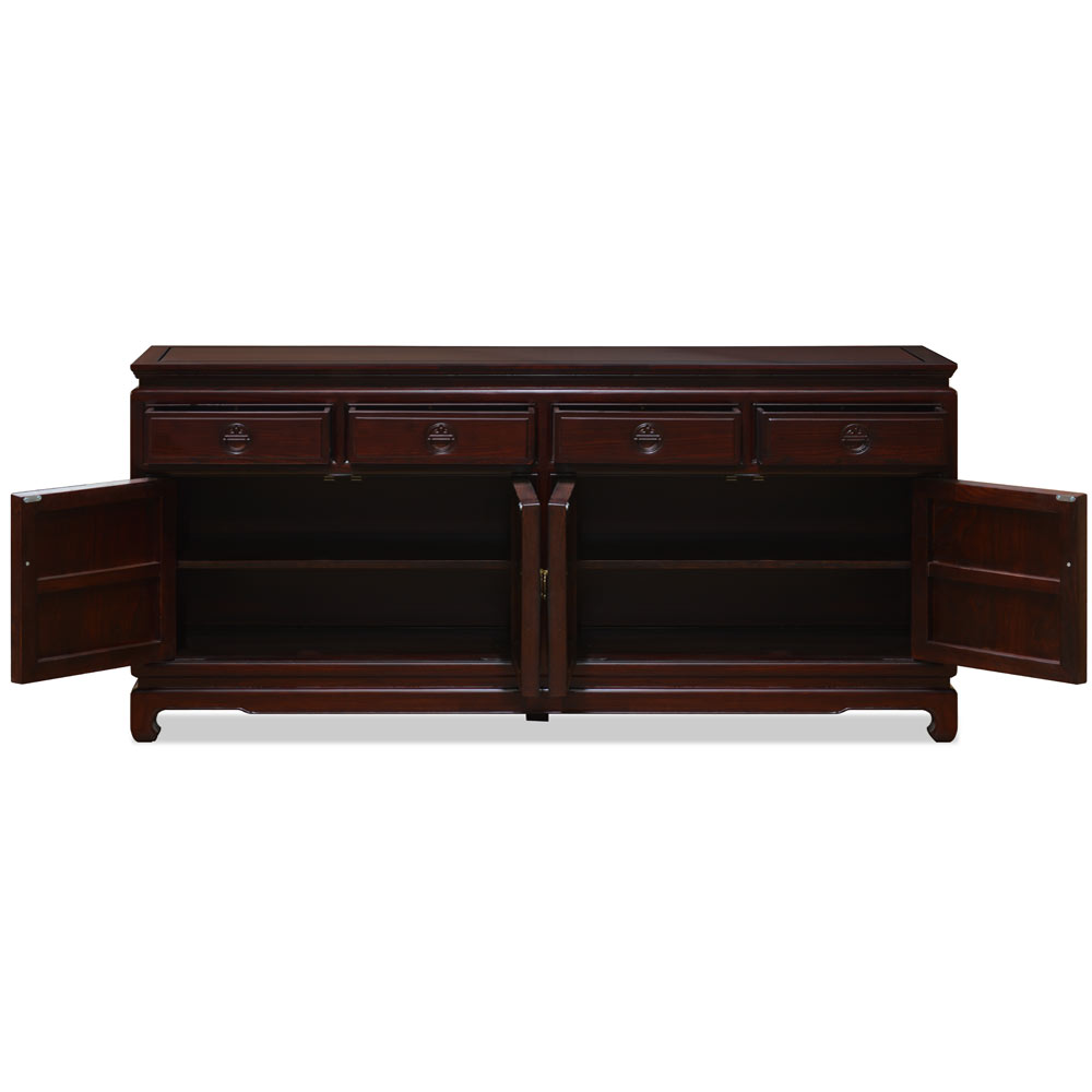 Dark Cherry Elmwood Chinese Longevity Sideboard