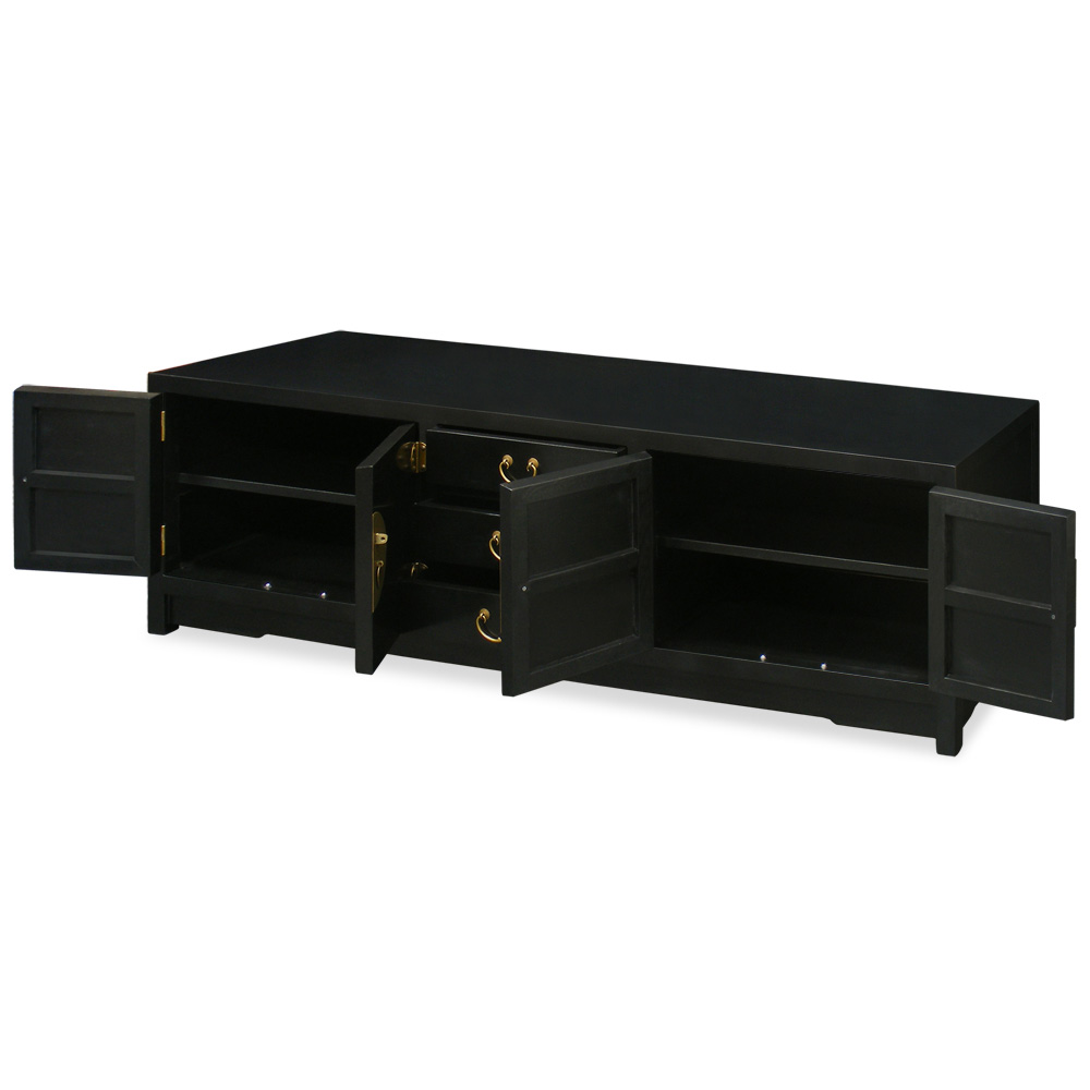 Black Elmwood Chinese Ming Media Cabinet