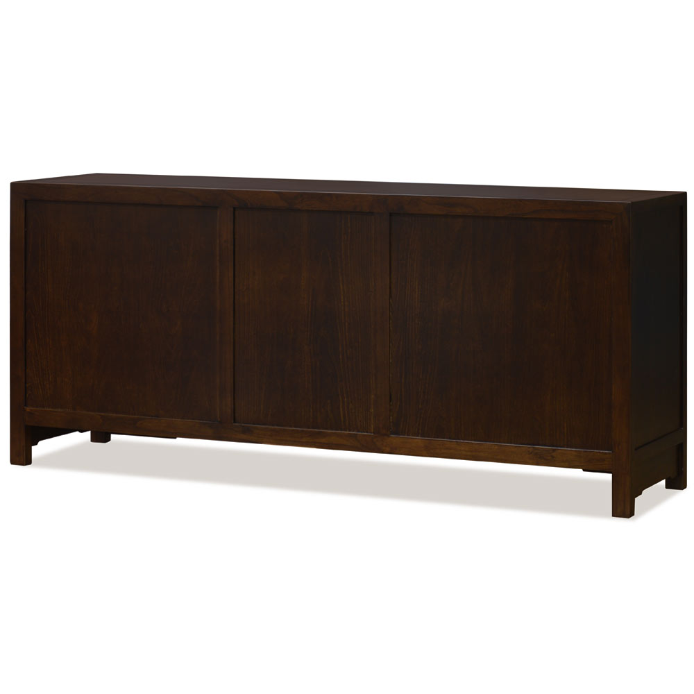 Dark Espresso Elmwood Chinese Ming Sideboard with Assorted Compartments