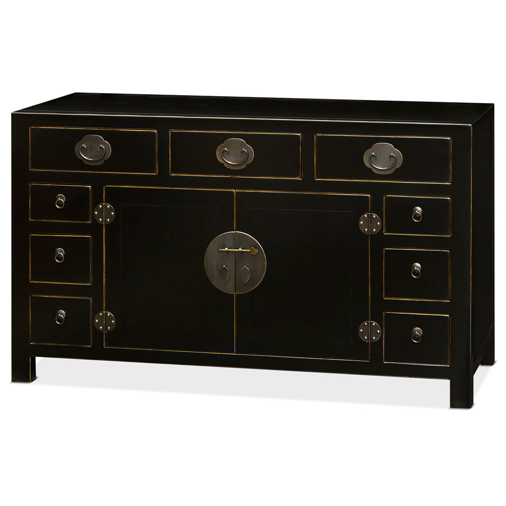 Black Elmwood Peking Cabinet