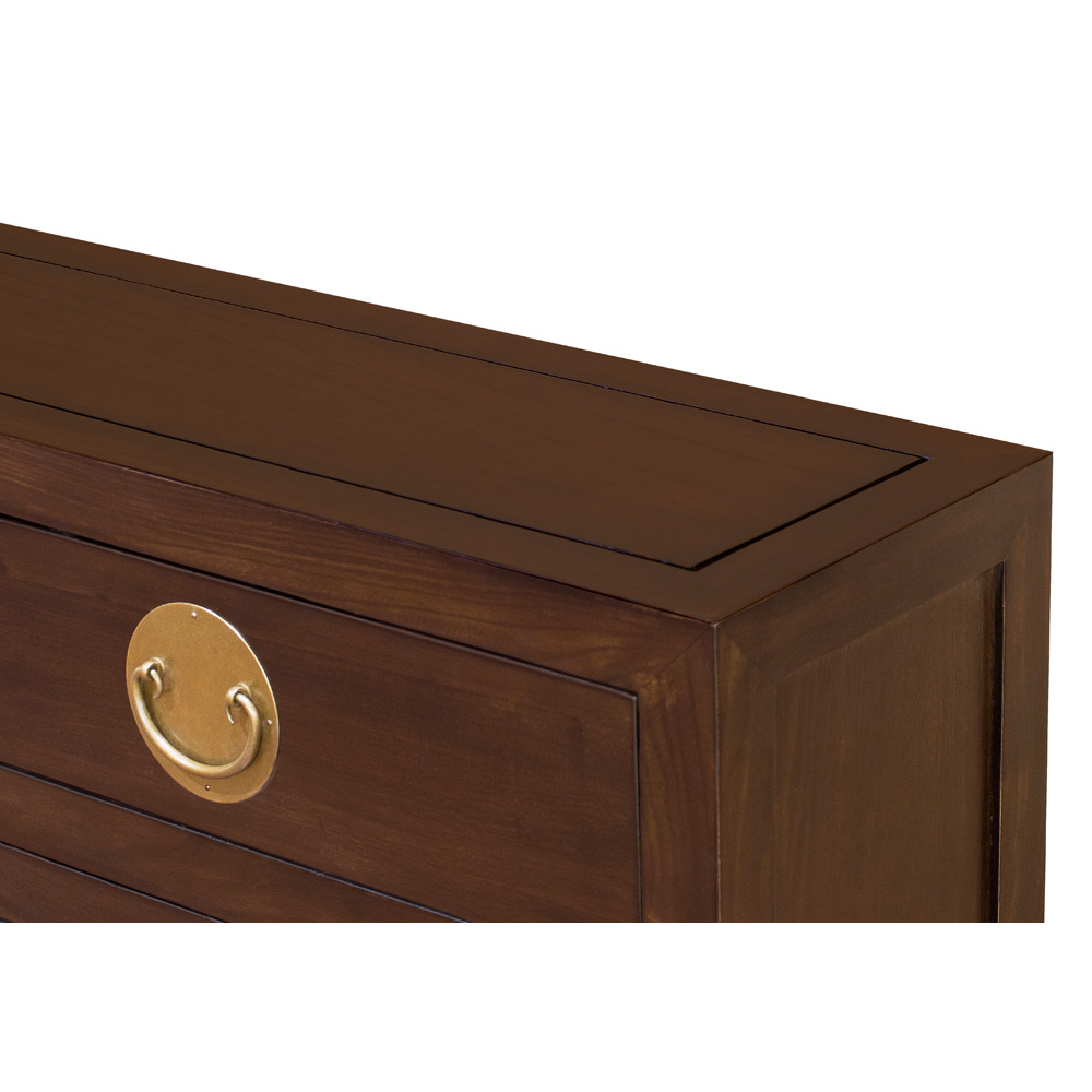 Elmwood Espresso Finish Chinese Ming Cabinet