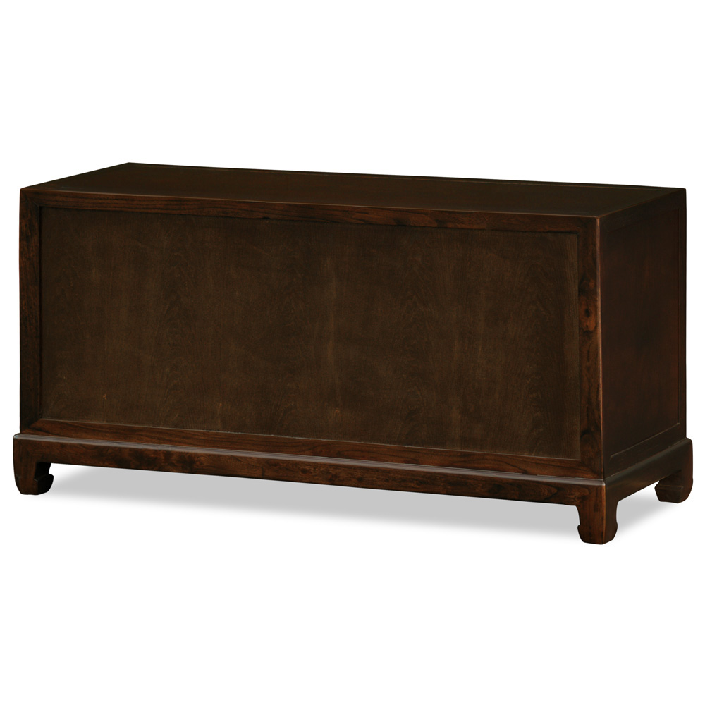 Espresso Elmwood Chinese Ming Petite Media Cabinet