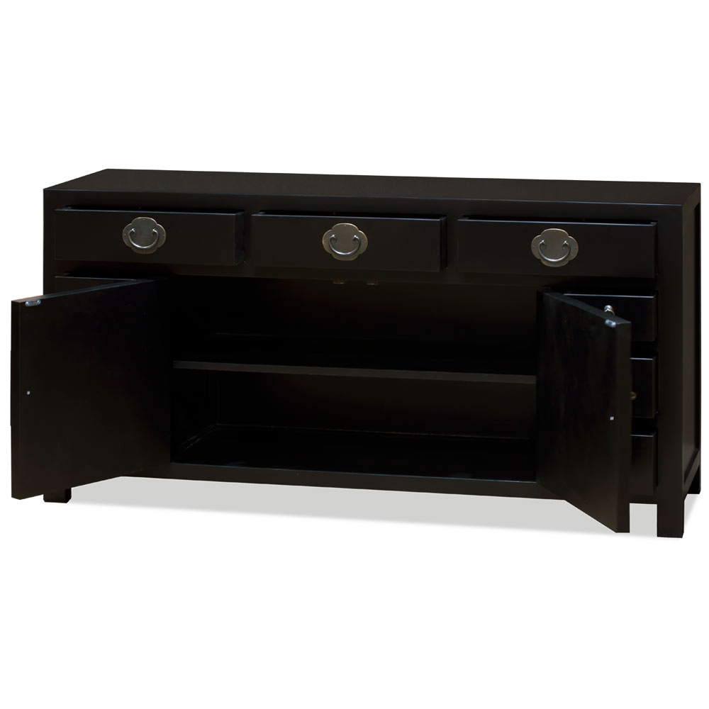 Black Elmwood Peking Oriental Sideboard