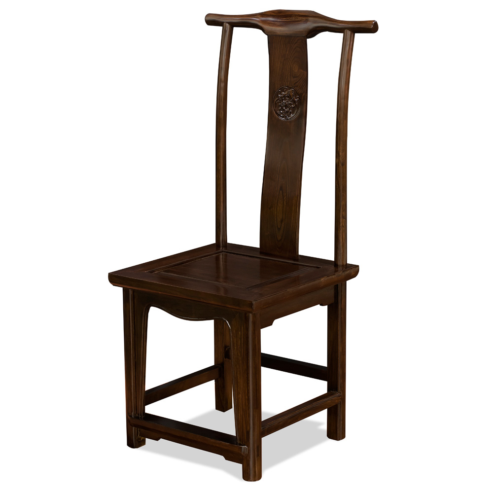 Dark Brown Elmwood Chinese Ming Official's Chair