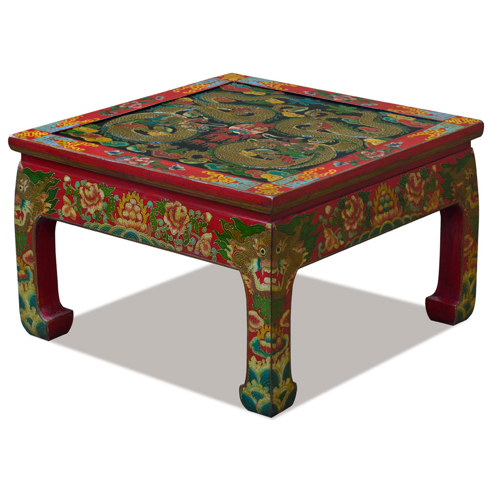 Imperial Dragon Motif Tibetan Coffee Table