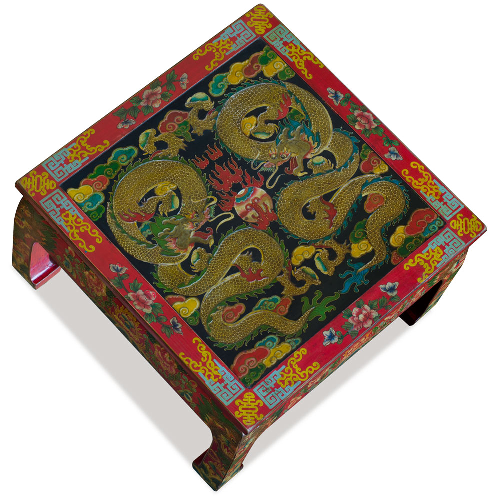 Imperial Dragon Motif Tibetan Coffee Table