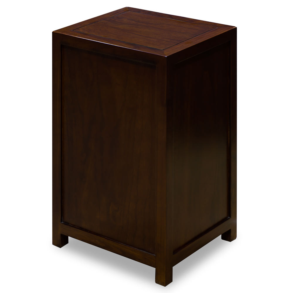 Mahogany Finish Petite Elmwood Chinese Ming Cabinet