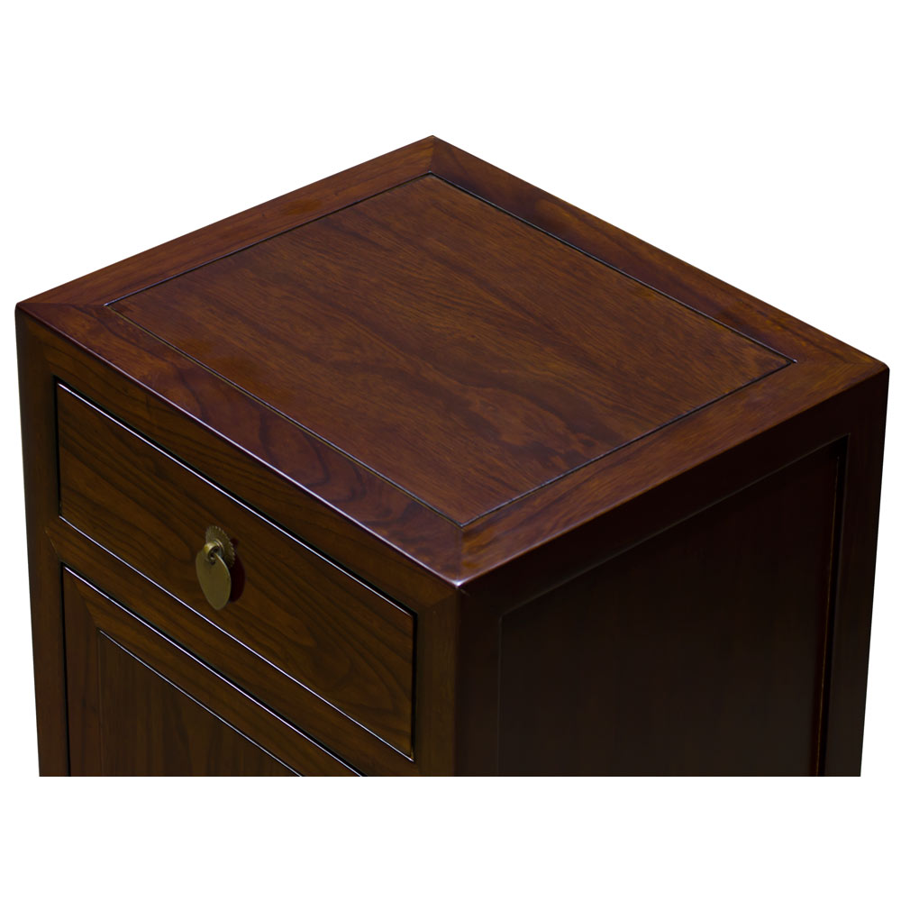 Mahogany Finish Petite Elmwood Chinese Ming Cabinet