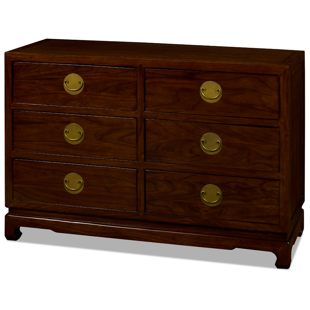 Mahogany Elmwood Chinese Ming Chest of Drawers