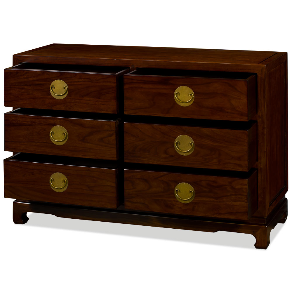 Mahogany Elmwood Chinese Ming Chest of Drawers