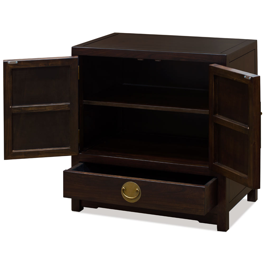 Dark Espresso Elmwood Chinese Ming Vanity Cabinet