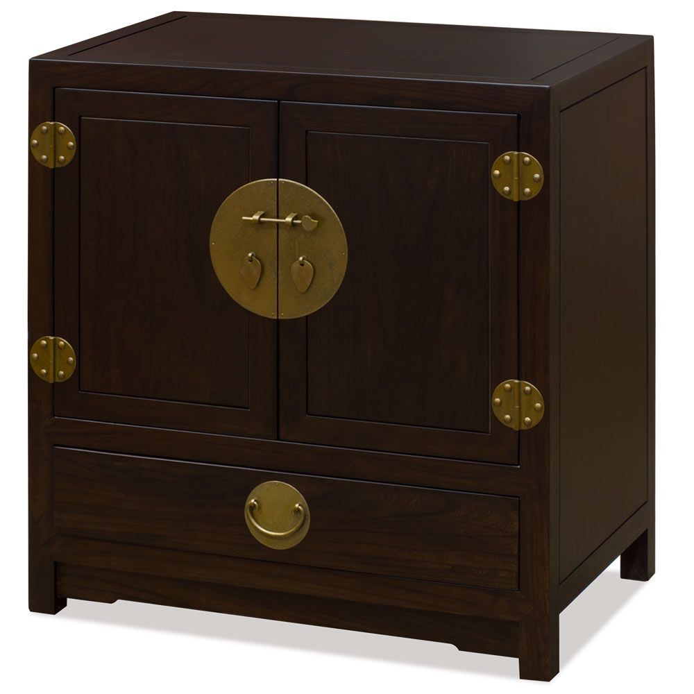 Dark Espresso Elmwood Chinese Ming Vanity Cabinet