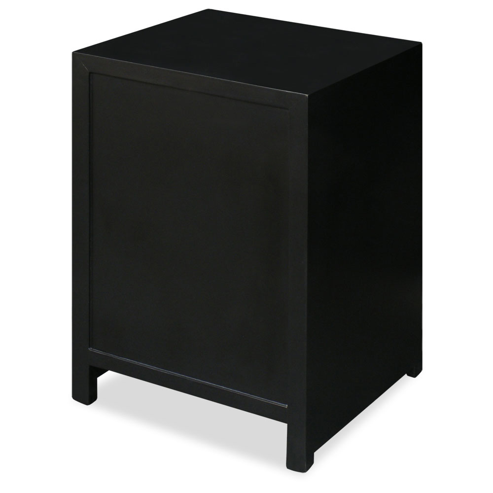 Matte Black Petite Elmwood Chinese Ming Chest of Drawers